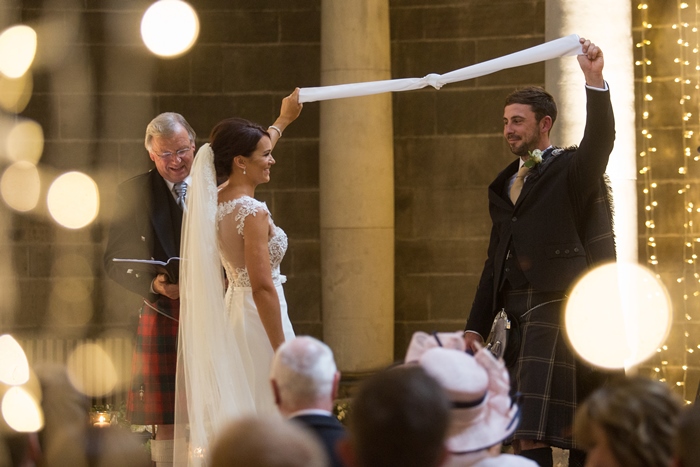 tying the knot at Mansfield Traquair Edinburgh - image by Julie Tinton Photography 