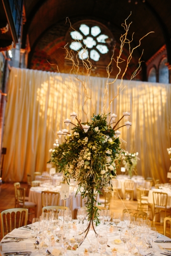 Fabulous flower centerpieces - Valentine's day wedding at Mansfield Traquair, Edinburgh 