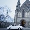 Bride and Groom arriving at Mansfield Traquair, photo credit Paul Raeburn