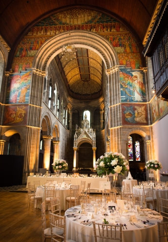 Elegant white spring wedding Edinburgh, stunning florals - photo credit ABM Photography 