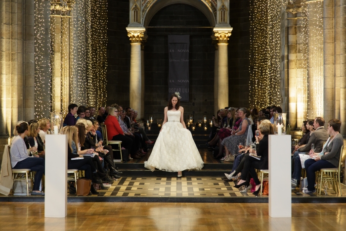 Fashion show at Mansfield Traquair - launch of the new couture bridal label Oscar Lili, photo credit Blue Sky Photography