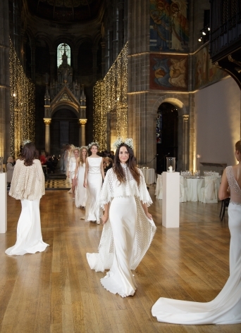 Fashion show at Mansfield Traquair - launch of the new couture bridal label Oscar Lili, photo credit Blue Sky Photography