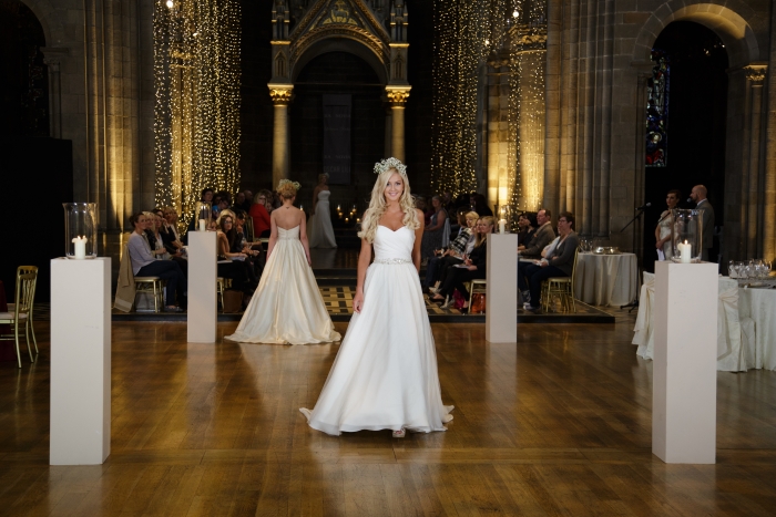 Fashion show at Mansfield Traquair - launch of the new couture bridal label Oscar Lili, photo credit Blue Sky Photography