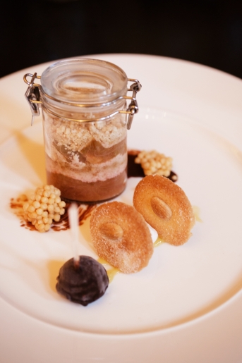 Dessert duo with Heritage Portfolio twist of apple and rhubarb crumble with ice cream & lemon meringue pie - photo credit Blue Sky Photography