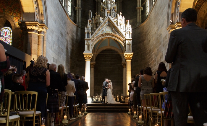 Fist kiss as husband and wife - photo credit Blue Sky Photography 