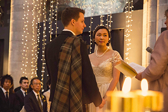 Kim and Dominic's wedding humanist ceremony at Mansfield Traquair, Edinburgh. photo credit: Kirsty Stroma Photography