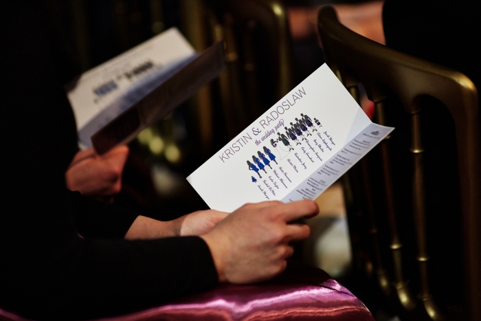 Order of service Spring Wedding - Mansfield Traquair, Edinburgh 