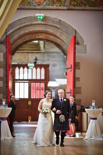 Walking down the aisle Spring Wedding - Mansfield Traquair, Edinburgh 