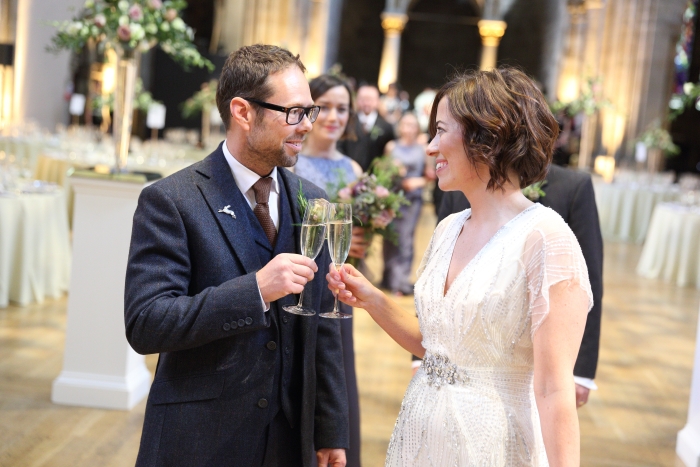 First toast as a married couple! wedding venue - Mansfield Traquair in Edinburgh | Photo credit Stuart Craig Photography 