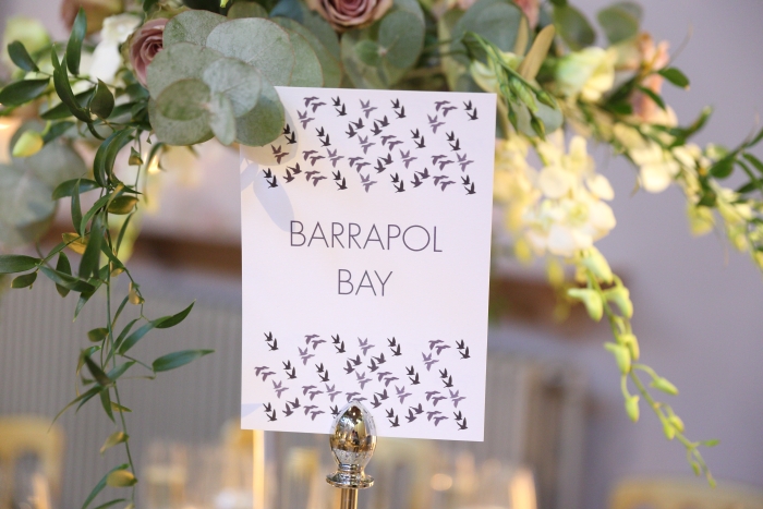 Wedding table names/numbers ideas | Photo credit Stuart Craig Photography