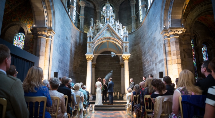 wedding ceremony at Mansfield Traquair, Edinburgh - stunning wedding venue | Photo credit Stuart Craig Photography 