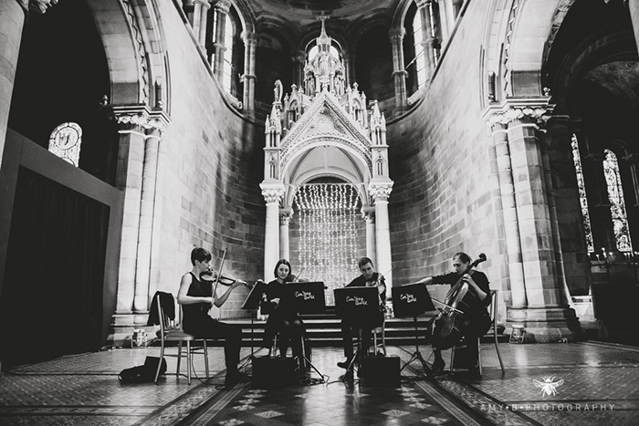 Wedding entertainment string quartet at Mansfield Traquair in Edinburgh 