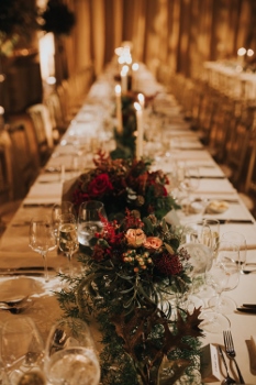 A beautiful wedding table set up at Mansfield Tranquair, Edinburgh