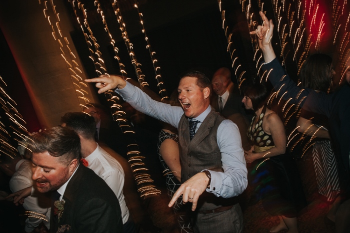 The wedding party dancing the night away in the gorgeous Mansfield Tranquair, Edinburgh