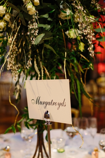 Beautiful flower centerpieces - Valentine's day wedding at Mansfield Traquair, Edinburgh 