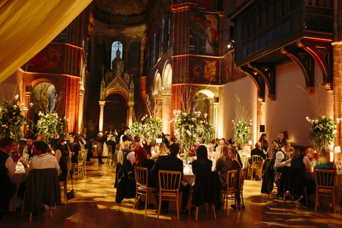 Wedding breakfast - Valentine's Day wedding at Mansfield Traquair, Edinburgh 