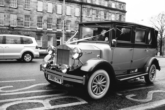 Vintage wedding car - Mansfield Traquair, Edinburgh 