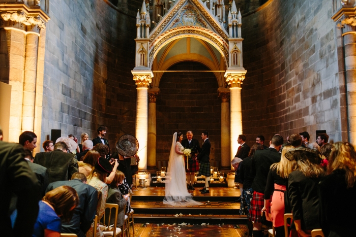 Wedding ceremony - Valentine's day wedding at Mansfield Traquair, Edinburgh 